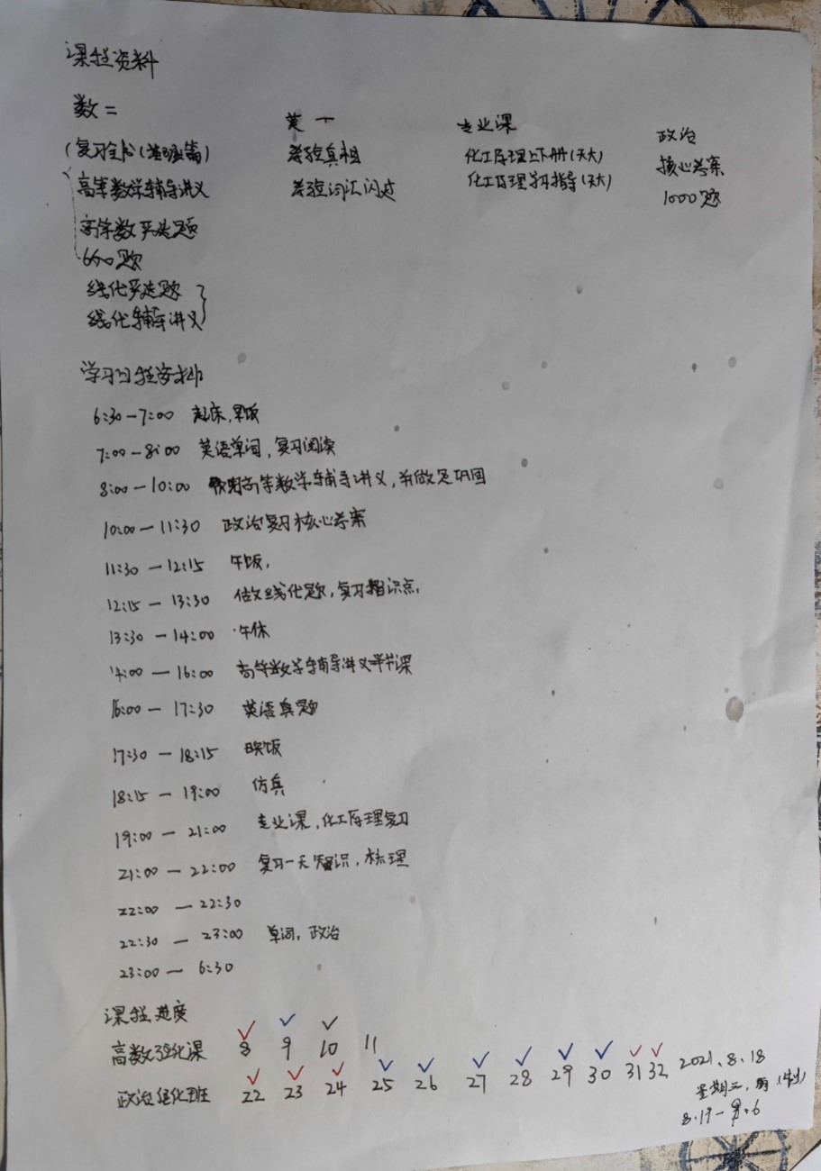 考研计划表